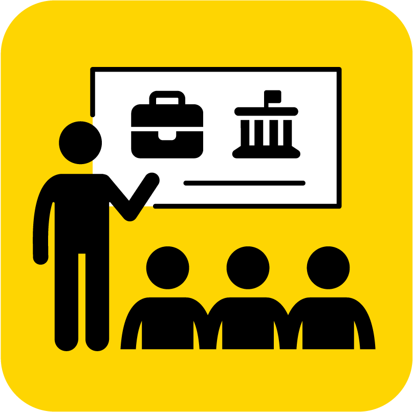 Instructor teaching a workplace and civics class